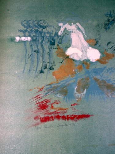 Estampe XX° N° 3/15 signée Christian Lhopital 1986, D - 66 x 50 cm