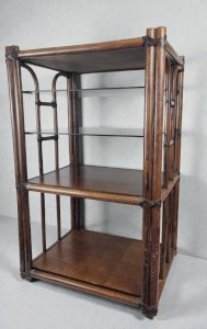 Etagère bambou verre fumé 1970