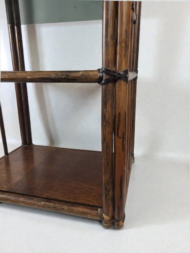 Etagère bambou verre fumé 1970