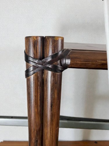 Etagère bambou verre fumé 1970