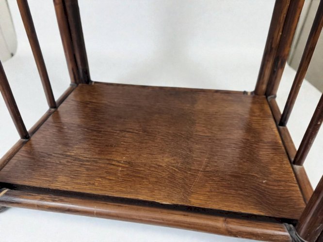 Etagère bambou verre fumé 1970