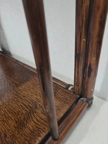 Etagère bambou verre fumé 1970