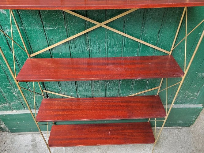 ETAGERE BIBLIOTHEQUE 1960 DEMONTABLE 5 NIVEAUX D'ETAGERE COTE EN METAL