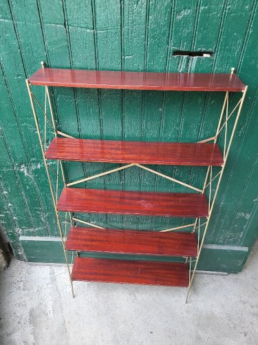 ETAGERE BIBLIOTHEQUE 1960 DEMONTABLE 5 NIVEAUX D'ETAGERE COTE EN METAL