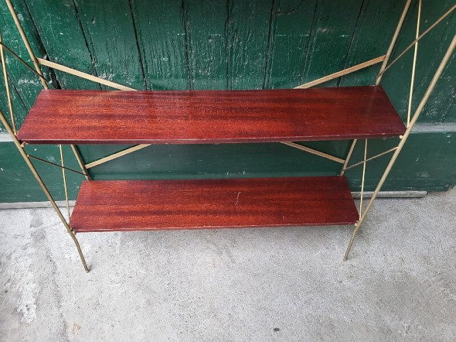 ETAGERE BIBLIOTHEQUE 1960 DEMONTABLE 5 NIVEAUX D'ETAGERE COTE EN METAL