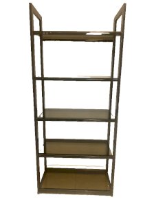 Etagère en métal chromé et verre opaque XX siècle