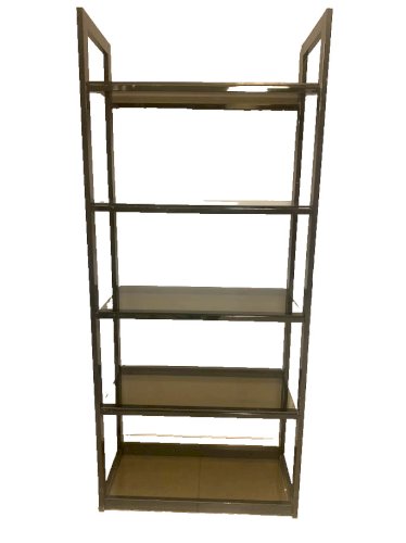 Etagère en métal chromé et verre opaque XX siècle