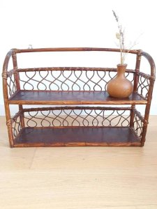 Vintage wicker shelf