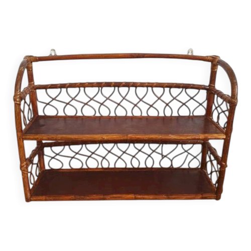 Etagère en rotin vintage