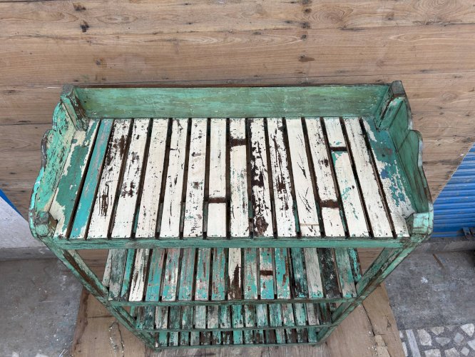 étagère en teck birman avec patine dorigine