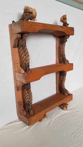 Etagère murale 3 niveaux en corde de bateau