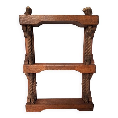 Etagère murale 3 niveaux en corde de bateau