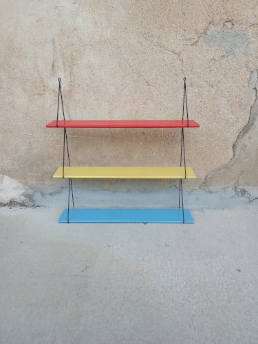 Étagère murale multicolore vintage 