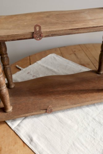 Étagère murale vintage bois  de style Napoléon III – 2 niveaux