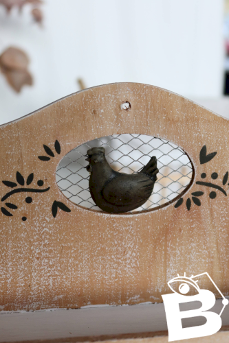 Étagère murale vintage bois et blanc 2 tiroirs