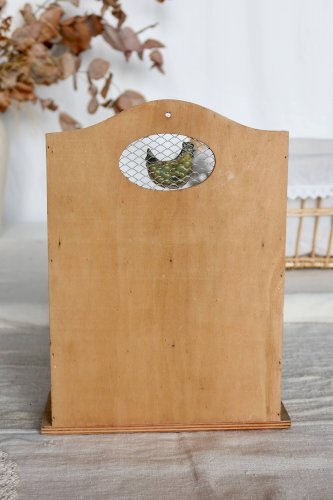 Étagère murale vintage bois et blanc 2 tiroirs