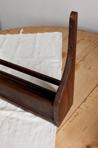 Étagère murale vintage en bois foncé