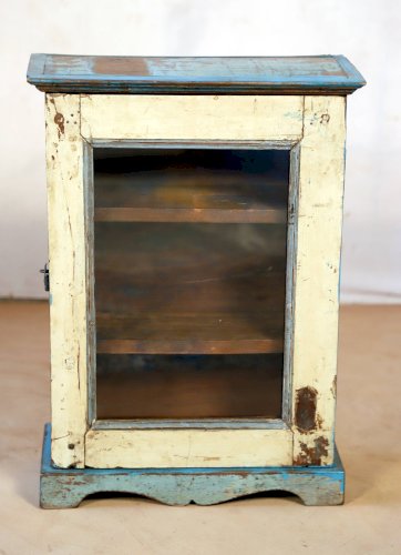 Etagère murale vitrée en teck birman