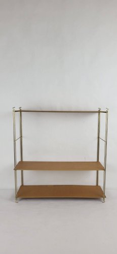 Etagère String en bois et métal doré 1960