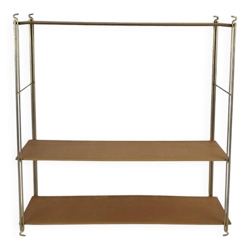 Etagère String en bois et métal doré 1960