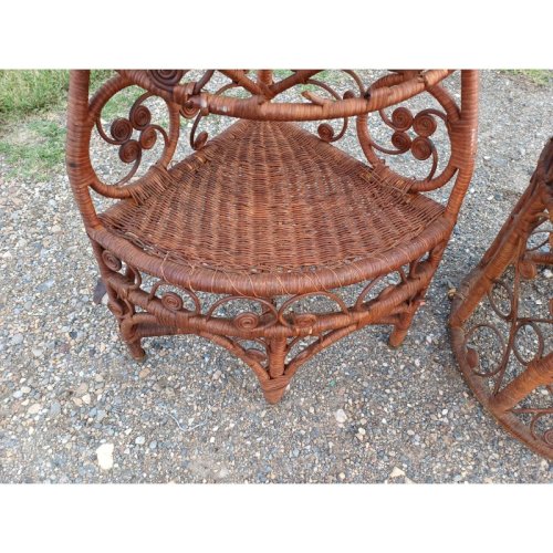 étagére + Table basse Vintage en Osier