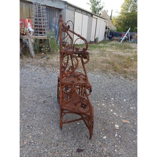 étagére + Table basse Vintage en Osier