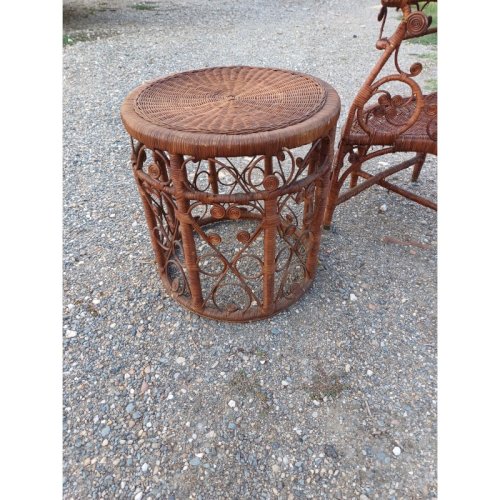 étagére + Table basse Vintage en Osier