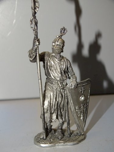 -ETAIN ANCIENNE FIGURINE german knight of the teutonic order 12-13th vitrine  D