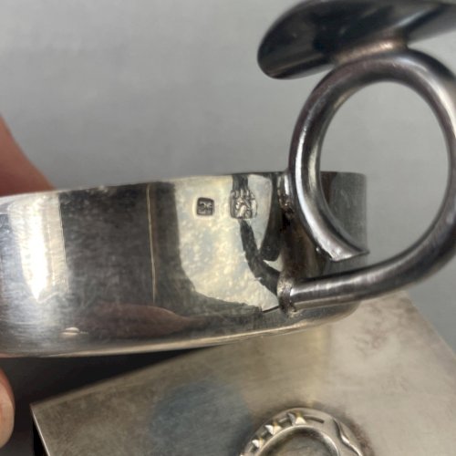 Étui à allumettes porte boite d'allumettes et taste vin en métal argenté DFES 2G