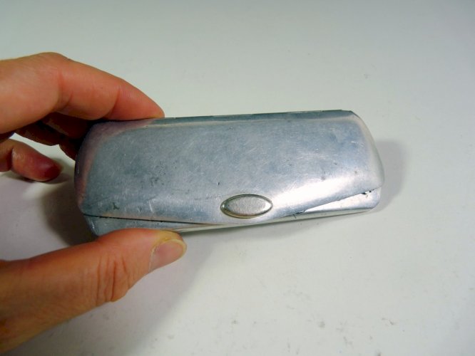 Etui lunettes lorgnons vintage métal couleur argent D - 11,5 x 4,5 x 2 x 1 cm