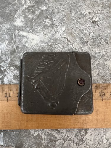 Étui pour carte ou fumeur boîte XIXe siècle cheval collection ancienne Vintage