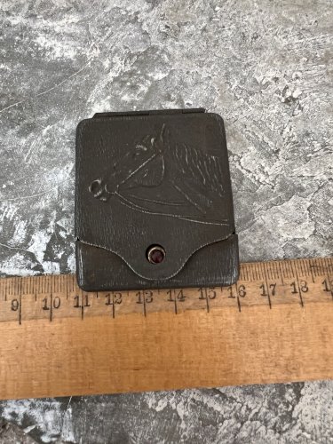 Étui pour carte ou fumeur boîte XIXe siècle cheval collection ancienne Vintage