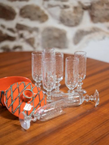 Eugène, le lot de 4 flûtes en verre N°190