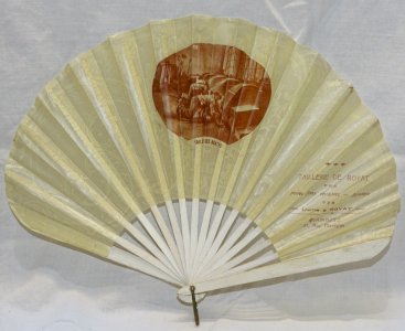 PAPER FAN and WOOD TAILLERIE DE ROYAT BIARRITZ AGATE CUTTING around 1910
