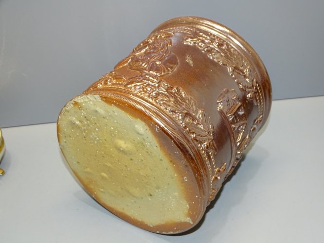 -EXCEPTIONNEL GRAND POT A TABAC GRES de BEAUVAISIS MANQUE COUVERCLE VITRINE   D