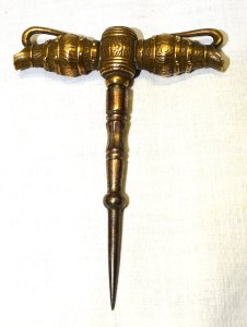 EXCEPTIONAL PUNCHING CORKSCREW HANDLE 2 BRONZE JUGS