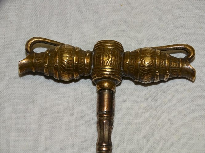 -EXCEPTIONNEL TIRE BOUCHON A FRAPPER  COUP DE POING POIGNEE 2 BROCS BRONZE