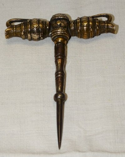 -EXCEPTIONNEL TIRE BOUCHON A FRAPPER  COUP DE POING POIGNEE 2 BROCS BRONZE