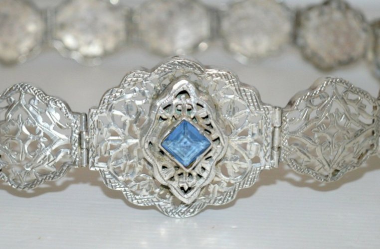 EXCEPTIONNELLE CEINTURE ARGENT ORIENTALE ARTICULEE Poinçon tête de Bélier XIXe D