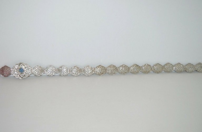 EXCEPTIONNELLE CEINTURE ARGENT ORIENTALE ARTICULEE Poinçon tête de Bélier XIXe D