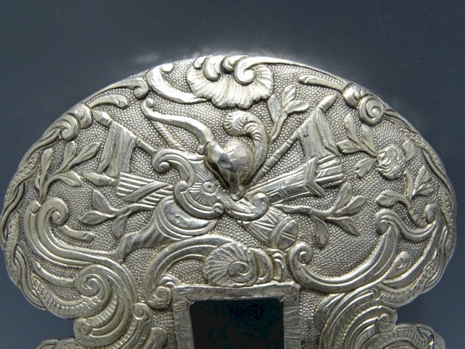 -EXCEPTIONNELLE  GARDE D'EPEE  ARGENT XVIIIe  ATTRIBUTS de MUSIQUE Poinçons   D