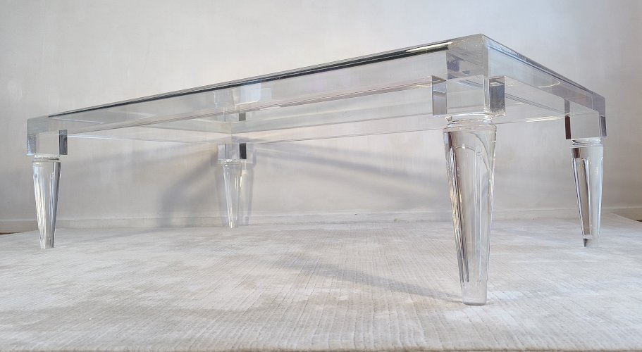 ✨? Exceptionnelle grande table basse FABIANART – Altuglas massif – Made in Italy ?✨