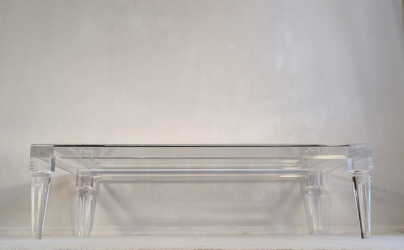 ✨? Exceptionnelle grande table basse FABIANART – Altuglas massif – Made in Italy ?✨