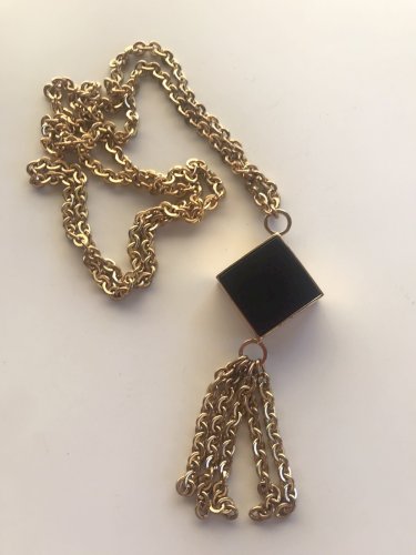Extra Long Collier Pendentif Vintage Géométric Couture 1960/70 Sautoir Cocktail