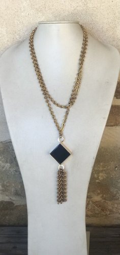 Extra Long Collier Pendentif Vintage Géométric Couture 1960/70 Sautoir Cocktail