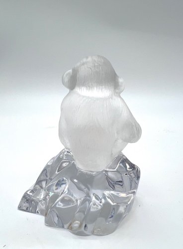 Faberge Crystal Chimpanzee Figurine Franklin Mint Gold Banana 11cm