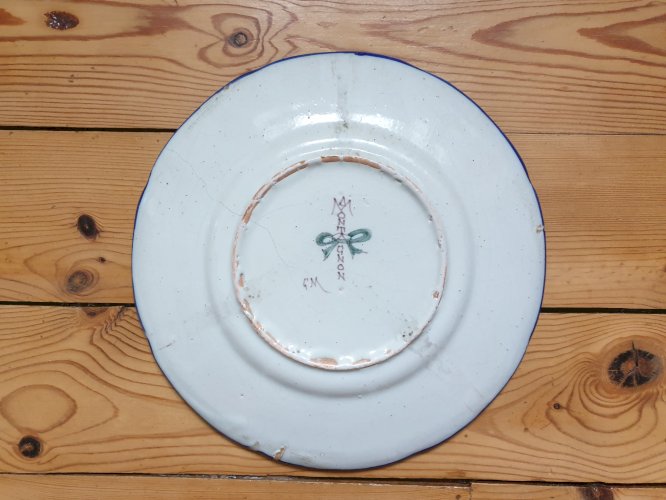 Faience de Nevers assiette Montagnon XIXè siècle