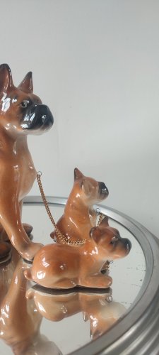 Famille de Boxers en Céramique Vintage (1950/60)