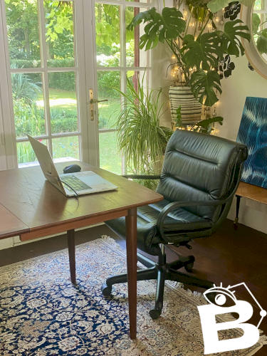 Fauteui de Bureau en cuir Ajustable Année 90