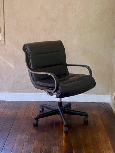 Fauteui de Bureau en cuir Ajustable Année 90